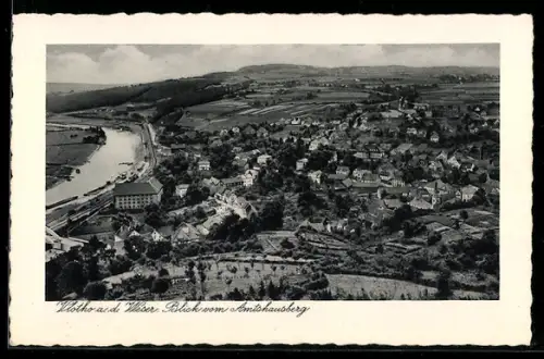 AK Vlotho a. d. Weser, Totalansicht vom Amtshausberg