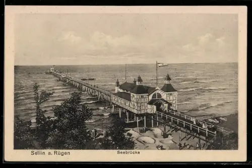 AK Sellin a. Rügen, Seebrücke aus der Vogelschau