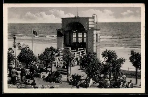 AK Bansin, Strandpromenade mit Musikpavillon
