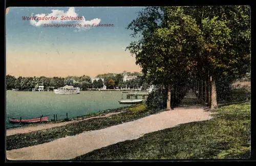AK Woltersdorfer Schleuse, Strandpromenade am Flakensee