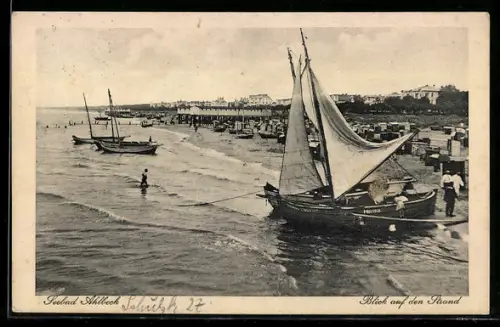 AK Ahlbeck, Strandpartie mit Segelbooten