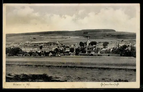 AK Büren i. W., Totalansicht mit Kirche und Umgebung