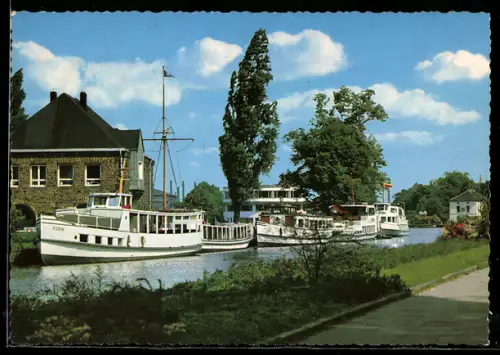 AK Mülheim a. d. R., Wasserbahnhof, Ausflugsschiffe