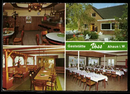 AK Ahaus i. W., Gaststätte Voss, Gasträume, Festsaal, Aussenansicht