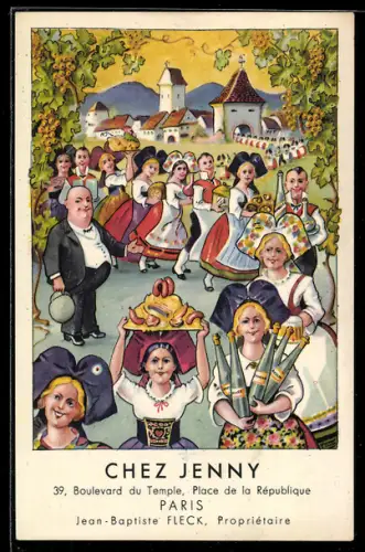 Künstler-AK Paris, Chez Jenny, Grande Brasserie Alsacienne