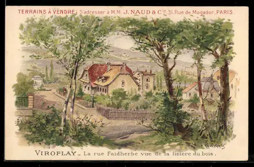 AK Viroflay, La rue Faidherbe vue de la lisière du bois