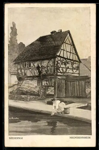 AK Niedernai, Maison d`art alsacienne