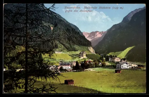 AK Böckstein /Tauernbahn, Ortspartie gegen Anlauftal