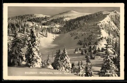 AK Neuberg /Mürz, Hinteralm, Skiabfahrt am Spielkogel