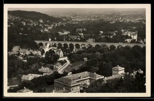 AK Baden, Teilansicht mit Viadukt
