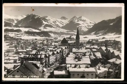 AK Kitzbühel /Tirol, Strassenpartie gegen Süden im Winter