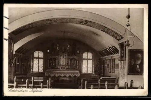 AK Elsbethen, Schlosskapelle Goldenstein, Innenansicht