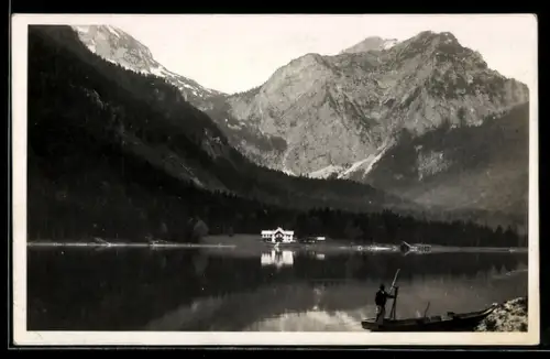 AK Ebensee am Traunsee, Vorderer Langbathsee, Panorama mit Hotel