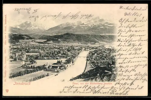 AK Innsbruck, Totalansicht von der Wartburg gesehen