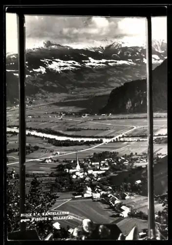 AK Wiesing /Jenbach, Blick vom Rasthaus Kanzelkehre gegen den Ort und Zillertal