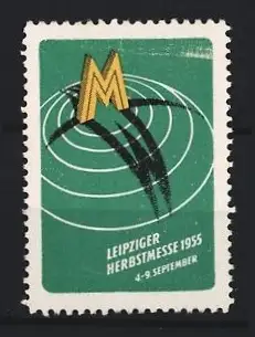 Reklamemarke Leipzig, Leipziger Herbstmesse 1955, Symbol MM