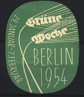 Reklamemarke Berlin, Grüne Woche 1954, Getreidehalme