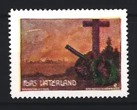 Reklamemarke Fürs Vaterland, Kreuz und Kanone