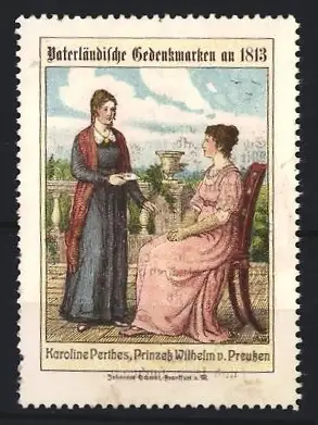 Reklamemarke Karoline Perthes und Prinzessin v. Preussen, Frauen im Gespräch