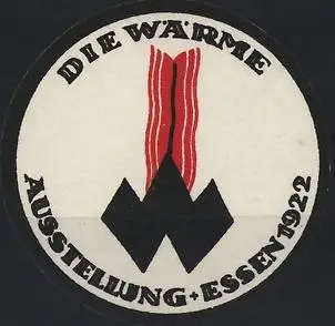 Reklamemarke Essen, Die Wärme Ausstellung 1922, Flammenmotiv