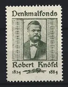 Reklamemarke Denkmalfonds, Portrait von Politiker Robert Knöfel