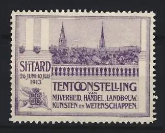 Reklamemarke Sittard, Tentoonstelling 1913, Ortsansicht und Architektur