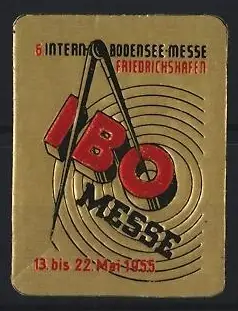 Reklamemarke Friedrichshafen, IBO Messe 1955, Zirkel und Kreise