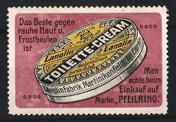Reklamemarke Berlin, Lanolin Hautcreme, Creme-Dose