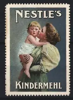 Reklamemarke Nestlé, Kindermehl, Mutter mit Kind
