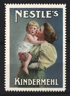 Reklamemarke Nestlé, Kindermehl, Mutter mit Kind
