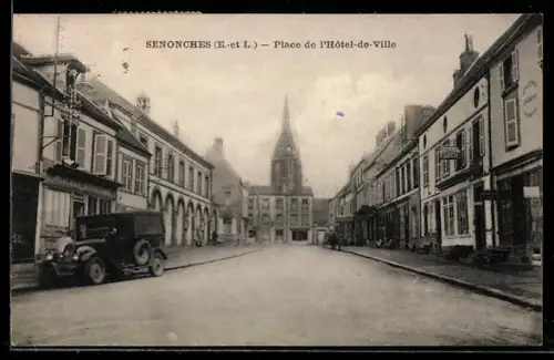 AK Senonches /E.-et L., Place de l`Hôtel-de-Ville