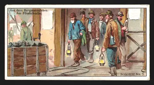 Sammelbild Bodenbach, Jordan & Tiumaeus, Kakao, Bergmänner am Förderkorb