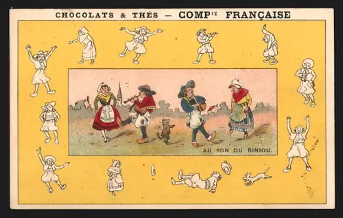 Sammelbild Paris, Chocolats & Thés Comp. Francaise, Schokolade und Tee, Au son du biniou