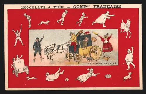 Sammelbild Paris, Chocolats & Thés Comp. Francaise, Schokolade und Tee, La Fiacre emballé