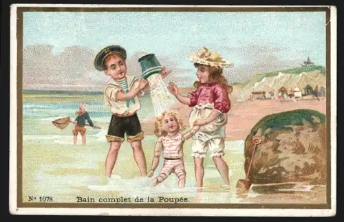 Sammelbild Roubaix, Lacroix, Schokolade, Bain complet de la Poupée