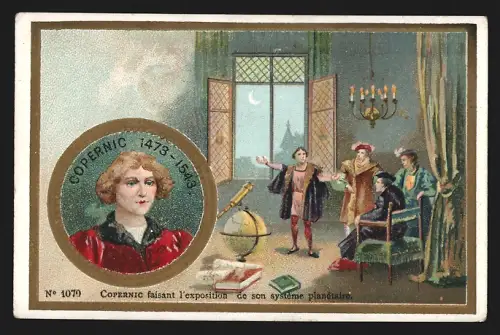 Sammelbild Roubaix, Lacroix, Schokolade, Copernic faisant l`exposition de son système planétaire