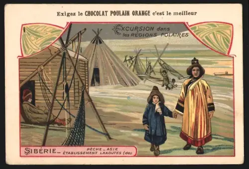 Sammelbild Le Cacao Poulain, Kakao, Excursion dans les régions polaires, Sibérie