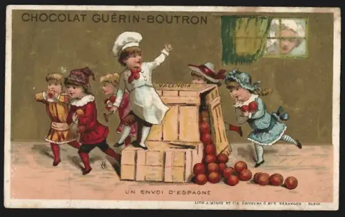 Sammelbild Paris, Guérin-Boutron, Schokolade, En envoi d`espagne