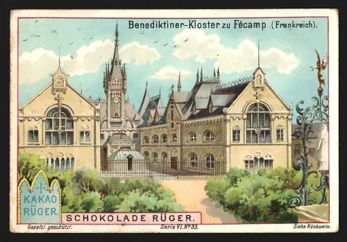 Sammelbild Dresden, Otto Rüger, Kakao und Schokolade, Benediktiner-Kloster zu Fécamp