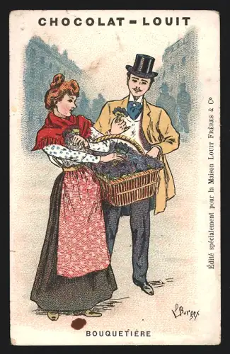 Sammelbild Lyon, Chocolat-Louit, Schokolade, Bouquetière