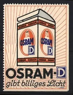 Reklamemarke Osram gibt billiges Licht, Glühbirne