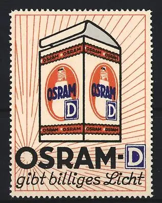 Reklamemarke OSRAM - D, Glühbirnenpackung