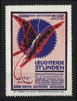 Reklamemarke Berlin, Leuchtende Stunden, Herausgeber Franz Goerke, Schmetterling