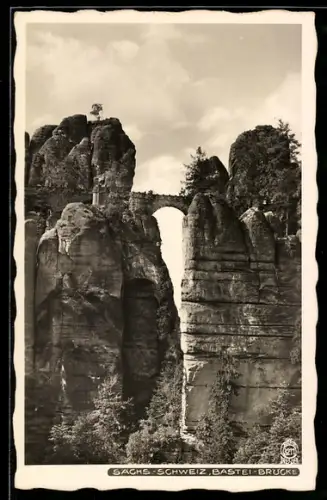 Foto-AK Walter Hahn, Dresden, NR. 3211: Bastei - Brücke