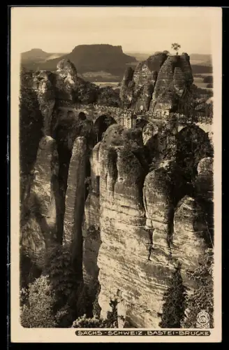 Foto-AK Walter Hahn, Dresden, Nr. 3209: Bastei-Brücke in der Sächsischen Schweiz