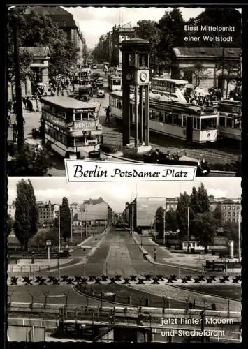 AK Berlin, Potsdamer Platz, Vor und nach dem Mauerbau