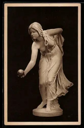 AK Kugelspielerin von W. Schott, Skulptur