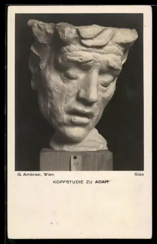 AK Skulptur Kopfstudie zu Adam von G. Ambrosi