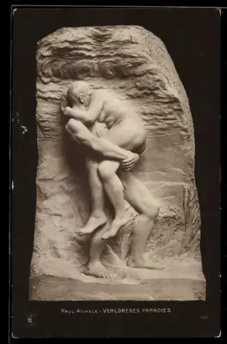 AK Skulptur Verlorenes Paradies von Paul Aichele