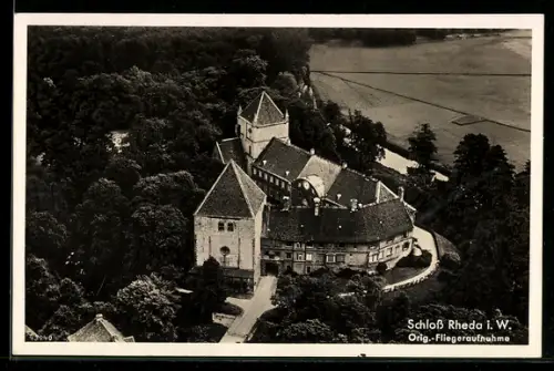AK Rheda i. W., Schloss Rheda, Fliegeraufnahme